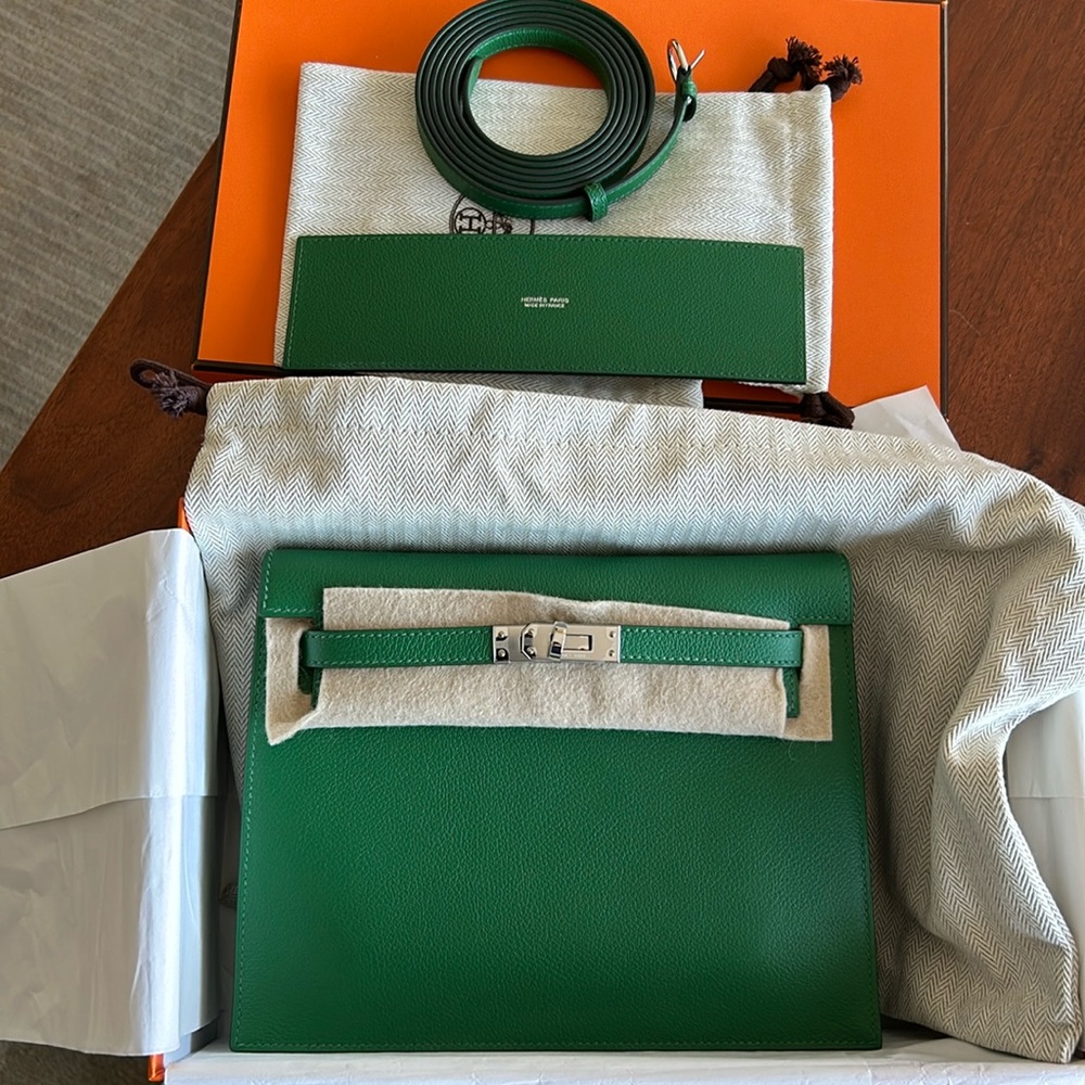 Brand new hermes Kelly danse evercolor cactus inside blue